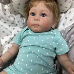 Home finn – 60 cm / 24 inch realistic reborn baby doll with blue eyes and hand implanted hair