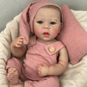 “grace” reborn baby girl, 19 inches – handcrafted with 3d painted skin