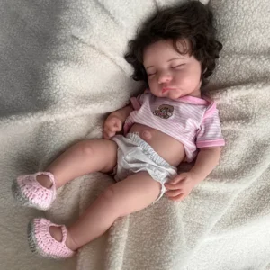 levi: 50cm premium hyper realistic full body soft silicone reborn baby girl doll with hair and visible veins