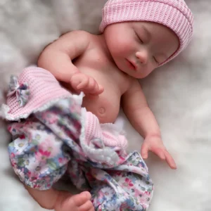 "lil' miracle: 35 cm hyper realistic silicone reborn girl – drinks, pees, and bathes