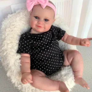 reborn baby doll maddie smiling girl with visible veins, 19 inch lifelike masterpiece