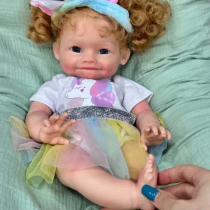 maya – 16" full body silicone reborn baby girl doll with hand rooted blonde hair