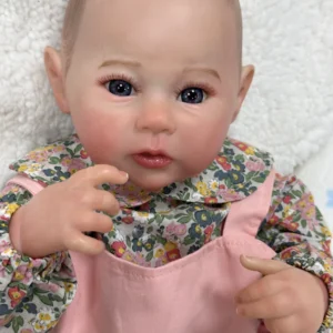 olivia – 20 inch smiling reborn baby girl doll, realistic silicone vinyl newborn doll