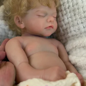 sam – 18 inch (45 cm) full silicone reborn baby doll with open mouth feature