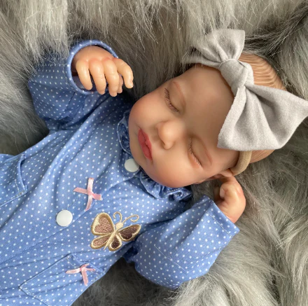 sleeping girl reborn doll in blue dress realistic newborn gift sleeping girl reborn doll in blue dress realistic newborn gift