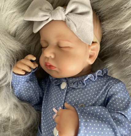 sleeping girl reborn doll in blue dress realistic newborn gift sleeping girl reborn doll in blue dress realistic newborn gift