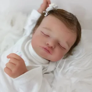 sleeping reborn baby doll girl rosalie with brown hair 20 inch handcrafted collectible