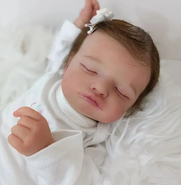 sleeping reborn baby doll girl rosalie with brown hair 20 inch handcrafted collectible sleeping reborn baby doll girl rosalie with brown hair 20 inch handcrafted collectible