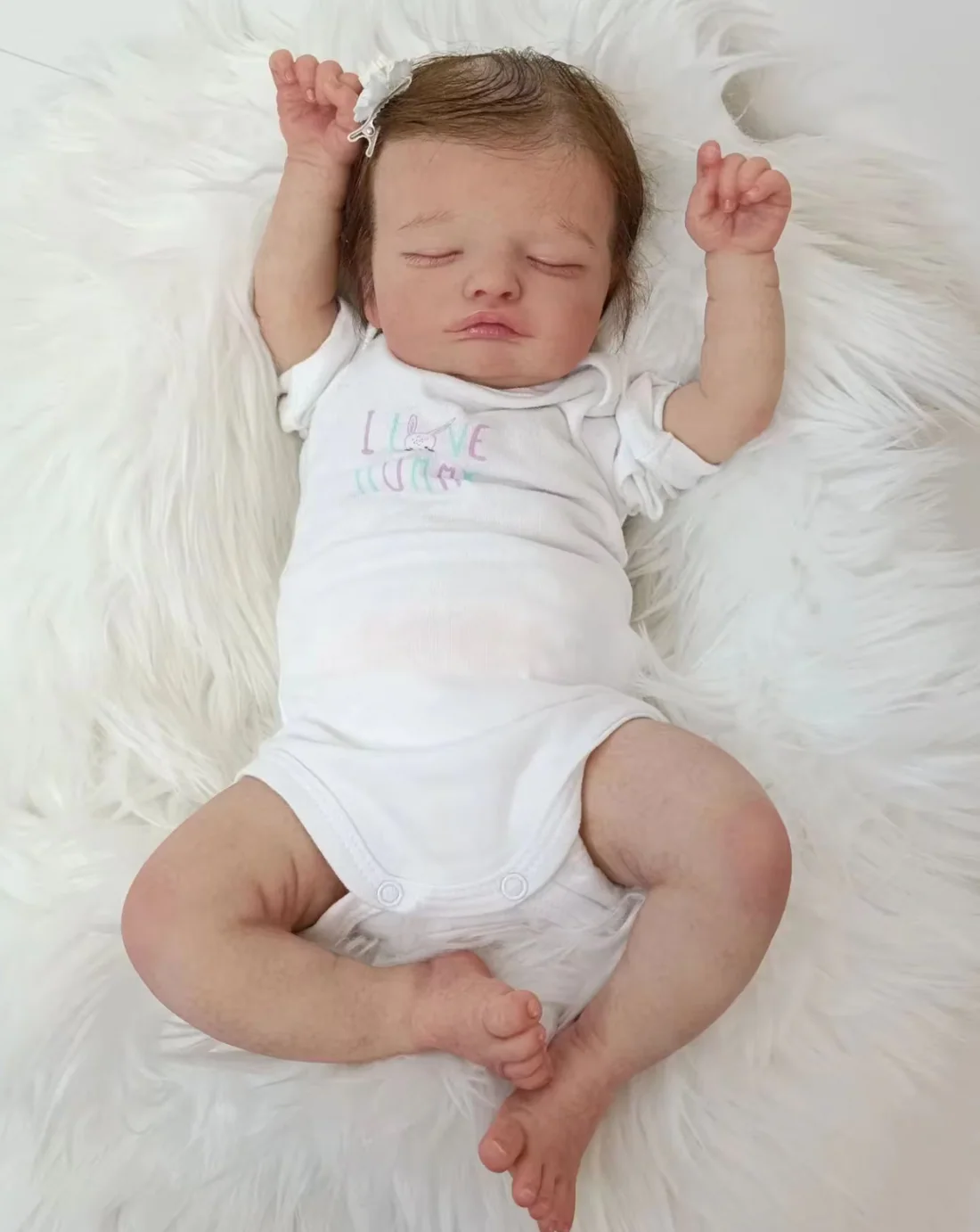 sleeping reborn baby doll girl rosalie with brown hair 20 inch handcrafted collectible sleeping reborn baby doll girl rosalie with brown hair 20 inch handcrafted collectible