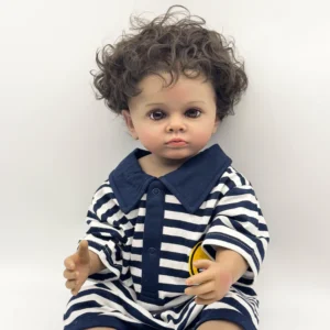 Home tutti – 22 inch full vinyl reborn baby boy doll with hand rooted hair and realistic detailing